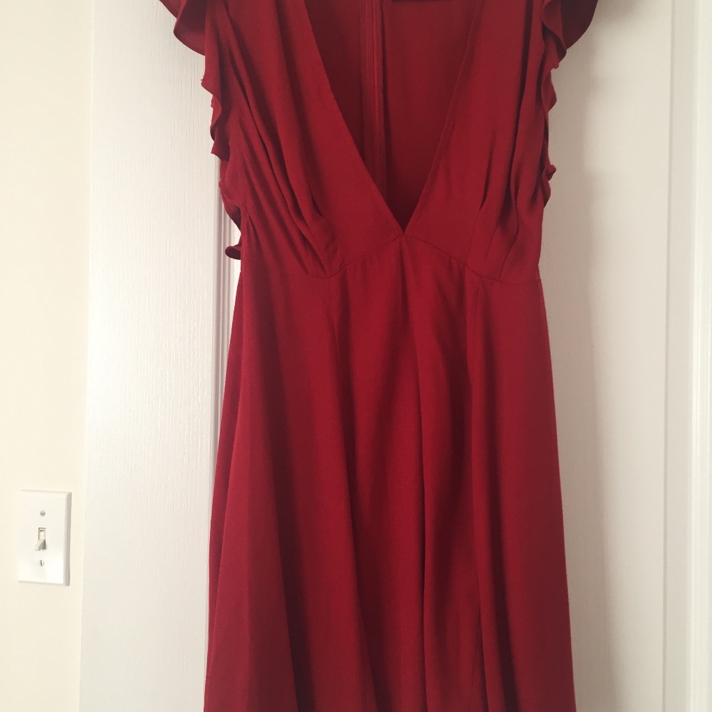 Reformation Tunisia Red Short Wrap Dress Size 6 - Picture 5 of 5
